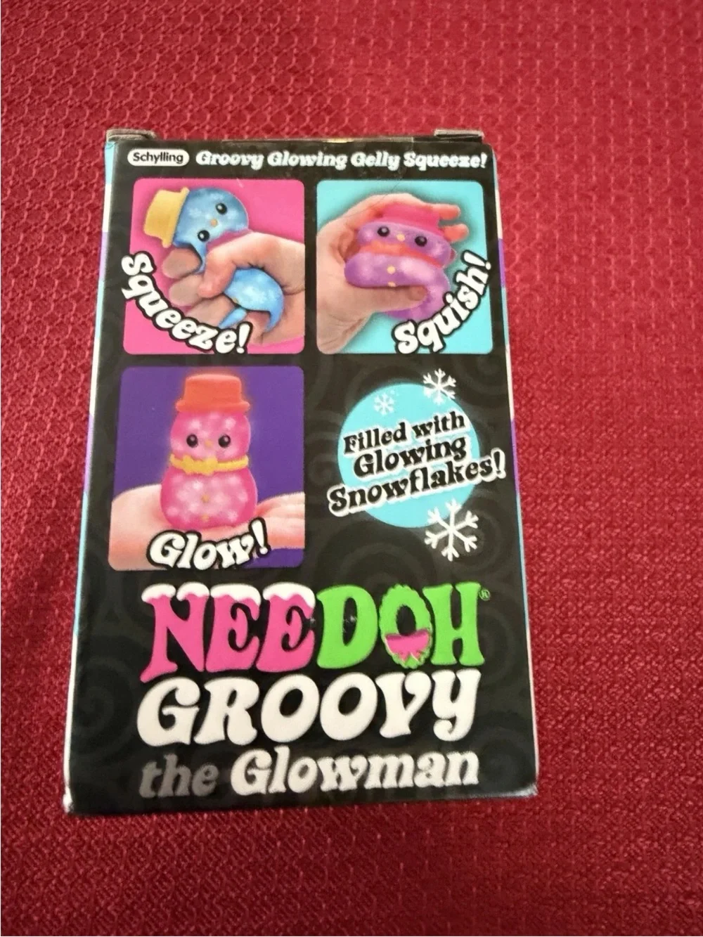 New Nee Doh Needoh Schylling Groovy Glowman Snowman Pink Glow Dark Squishy Toy